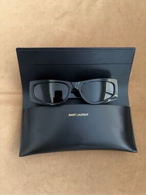 Saint Laurent Black Sunglasses with Matching Black Case
